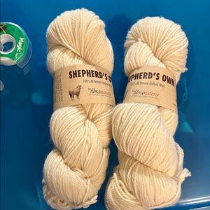 Shepherd's Own Undyed Wool Yarn - Cream - 2 Skein Lot